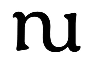 Greek letter nu symbol in black serif font